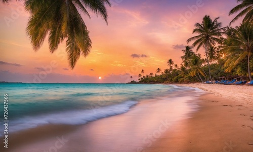 Beautiful tropical beach with white sand 