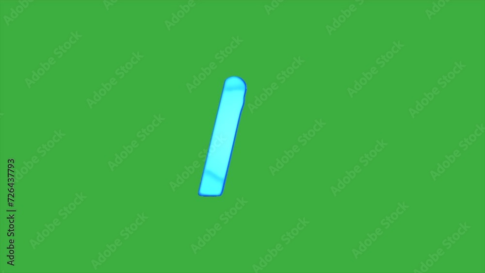 Animation cartoon video loop liquid letter A on green screen background Animation cartoon video loop liquid letter A on green screen background