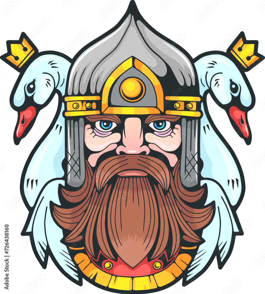medieval Slavic warrior, illustration design