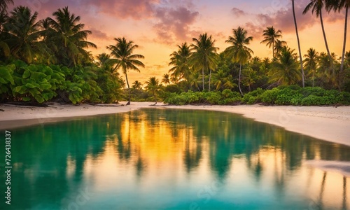 Landscape of paradise tropical island beach, beautiful background © Dompet Masa Depan