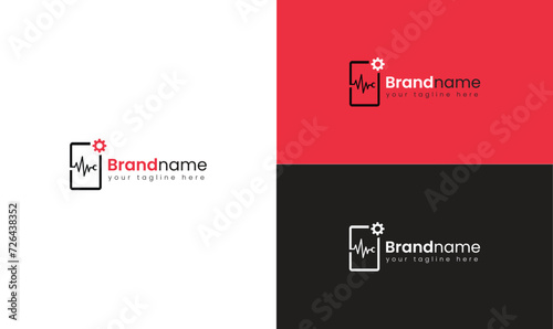 Mobile devices service and repair logo template Hand phone repair logo design, electronic service or gadget shop, mobile phone repair service 