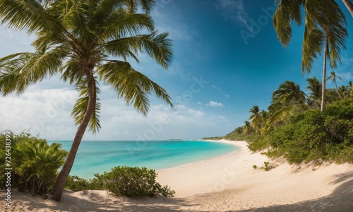 Landscape of paradise tropical island beach  beautiful background