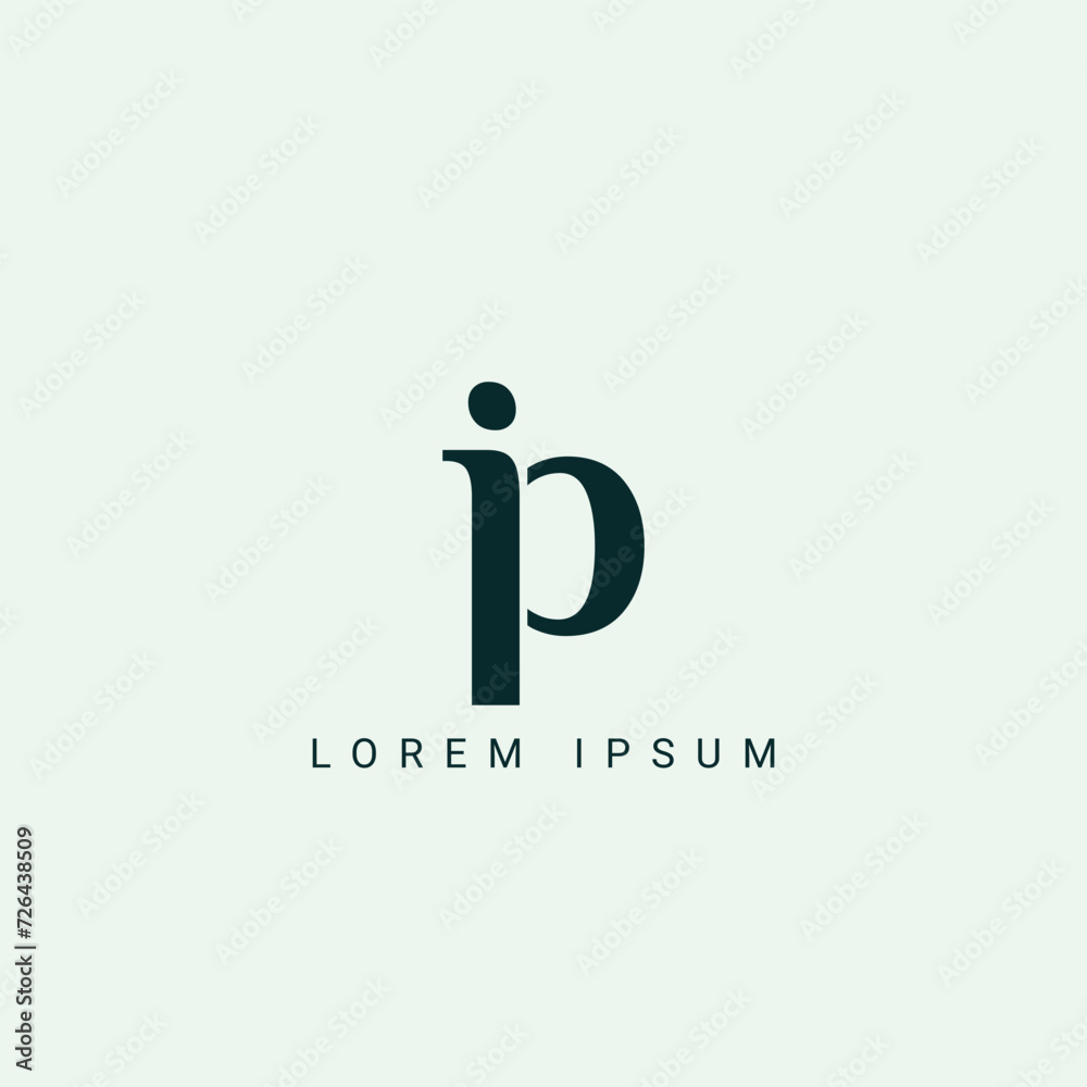 PI IP P I abstract vector logo monogram template PI IP P I abstract vector logo monogram template