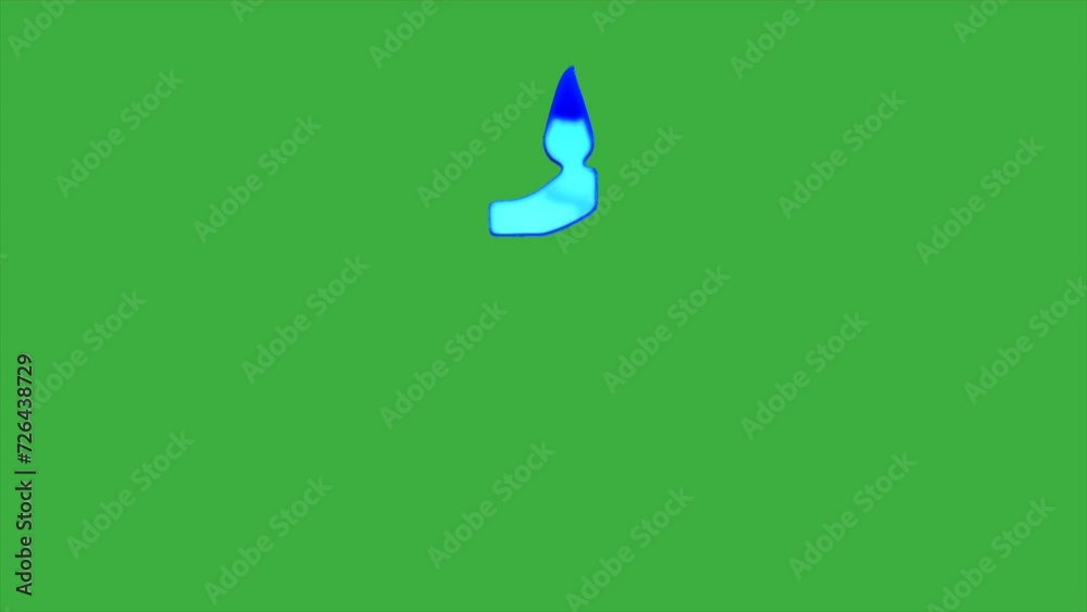 Animation cartoon video loop liquid number 1 on green screen background Animation cartoon video loop liquid number 1 on green screen background