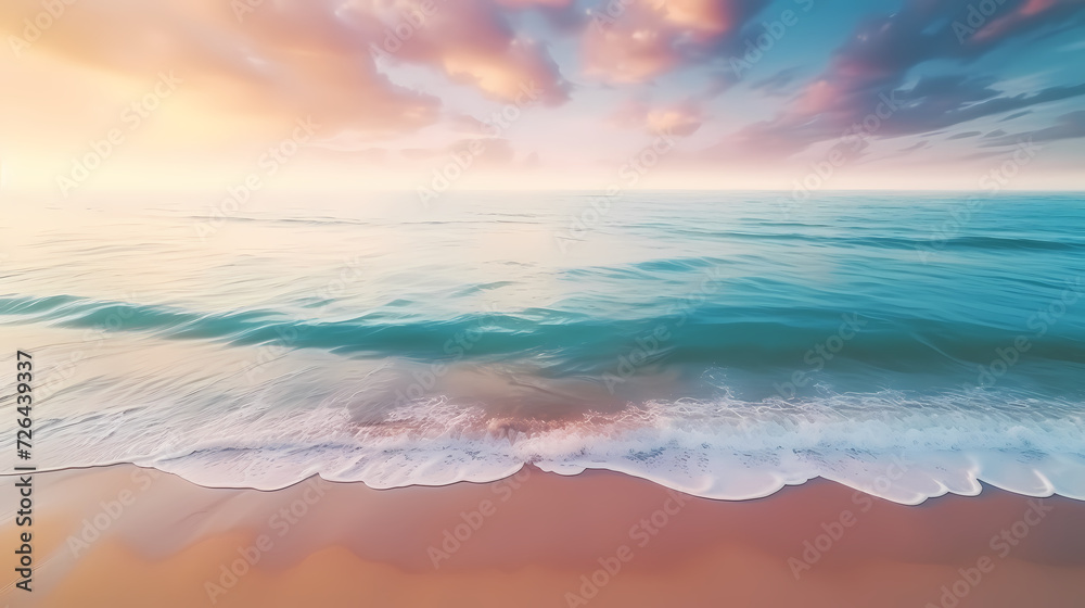 Aerial view of beautiful beach, simple, calm composition in clear blue Aerial view of beautiful beach, simple, calm composition in clear blue