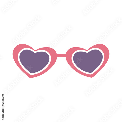Pink Heart Shaped Sunglasses With Violet Lenses Icon