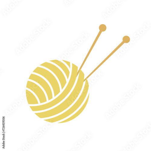 Knitting Needles And Ball Of Wool Icon