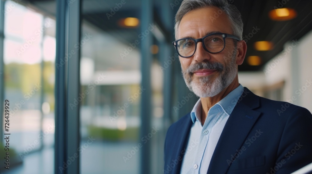 A man with glasses and a beard stands in front of a window. Suitable for business, lifestyle, and professional themes A man with glasses and a beard stands in front of a window. Suitable for business, lifestyle, and professional themes