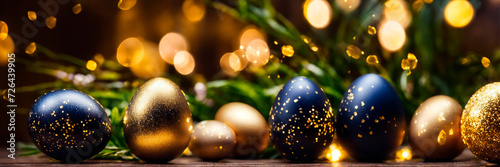 Beautiful Easter eggs for the holiday. Selective focus.