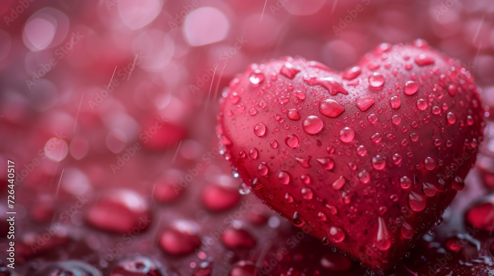 Wet heart background for Valentine's day