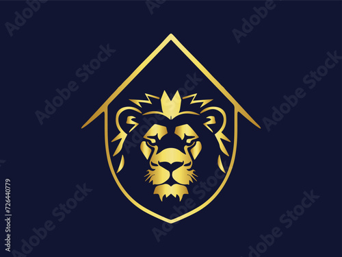 Fototapeta Naklejka Na Ścianę i Meble -  Lion logo design vector template. lion head logo design icon vector illustration