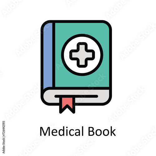 Medical Book vector Filled outline icon style illustration. EPS 10 File