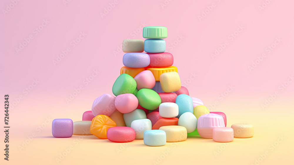 Mixed Colorful Confectionery - Generative AI Mixed Colorful Confectionery - Generative AI