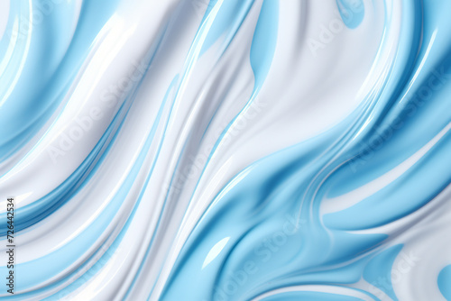 abstract background of blue and white liquid paint, 3d render illustration