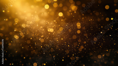 yellow luxury glitter and bokeh particles, yellow bokeh background, holiday festival background