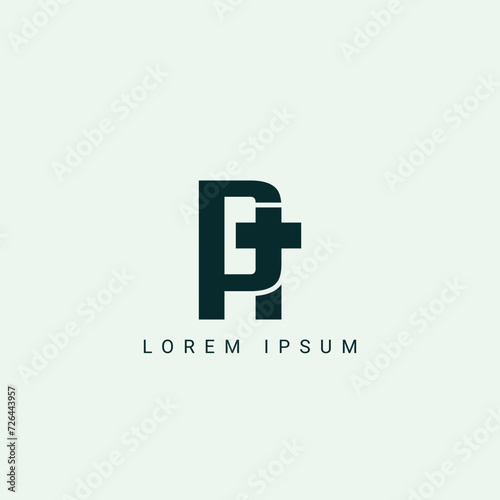 PT TP P T abstract vector logo monogram template