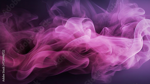 Wispy Lilac Smoke Flowing on Black Background - Generative AI