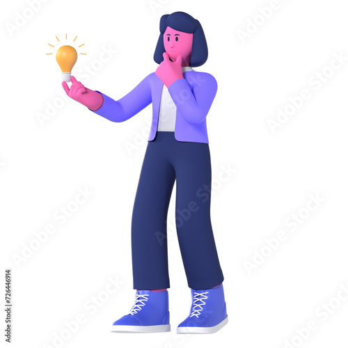 Female Innovation business Pose 3D