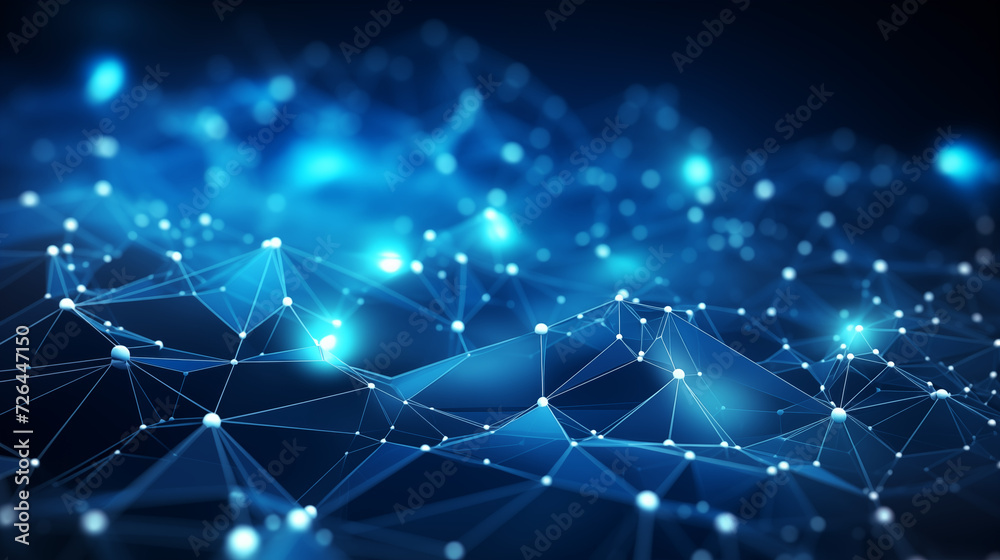 Obraz premium Luminous Network Nodes in Cyberspace