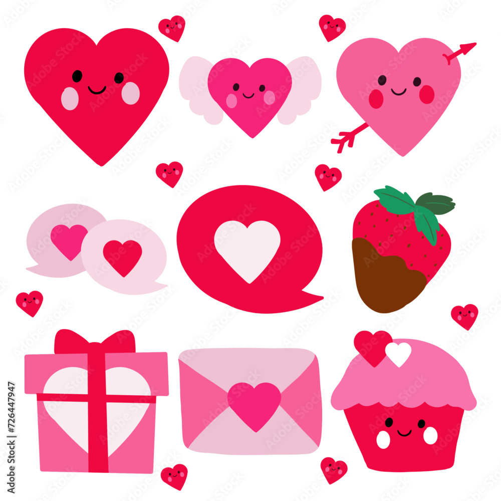 Hand-drawn Valentine's Day element collection Hand-drawn Valentine's Day element collection