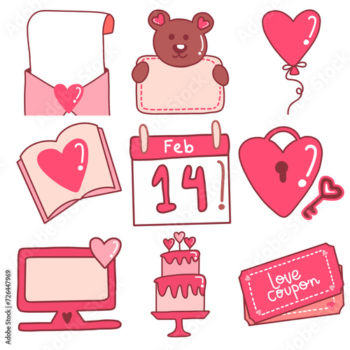 Hand-drawn Valentine's Day element collection