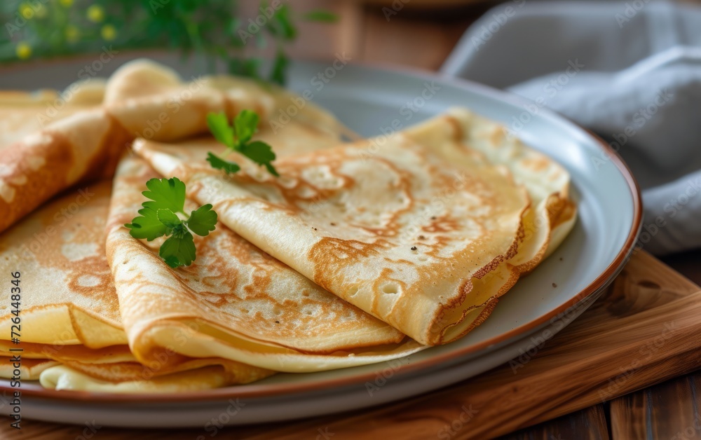 Homemade thin crepes,close up Homemade thin crepes,close up