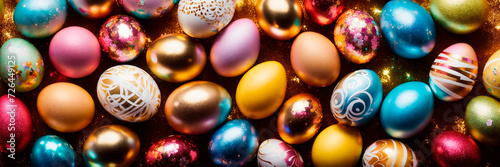 Beautiful Easter eggs for the holiday. Selective focus.
