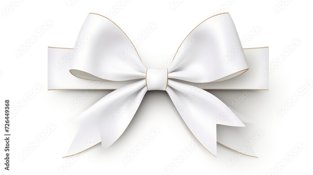 Naklejka premium silver bow on white background