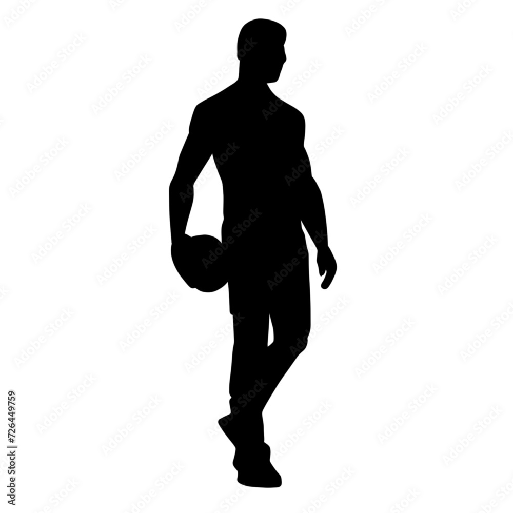 silhouette of a man with football