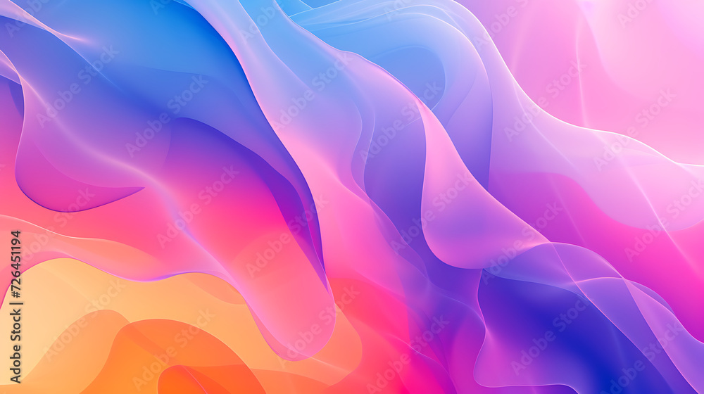 Fototapeta premium Abstract background with smooth shapes - silk banner