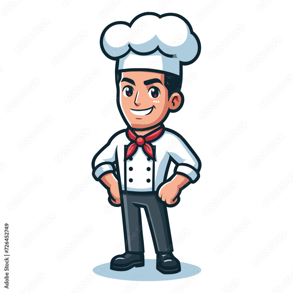 Man chef character vector Illustration, suitable for restaurant, cafe, food, eat, shop, trade, cook mascot logo isolated on white background. Man chef character vector Illustration, suitable for restaurant, cafe, food, eat, shop, trade, cook mascot logo isolated on white background.