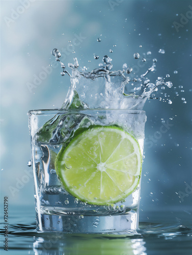 lime drop in to a glass of water