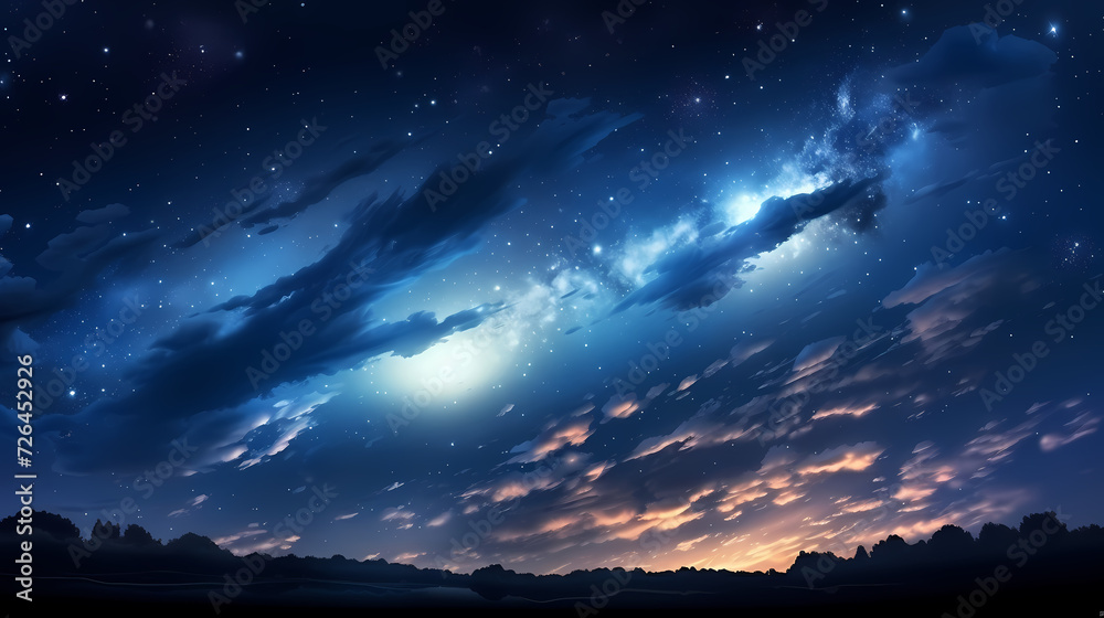 Fototapeta premium Cosmic illustration showing vibrant cosmic background