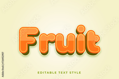 Fruit 3d text effect, editable text template design