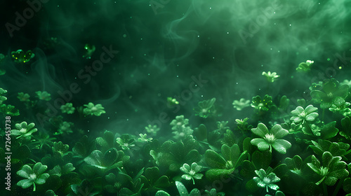green shamrocks moving as a dark background © LiezDesign