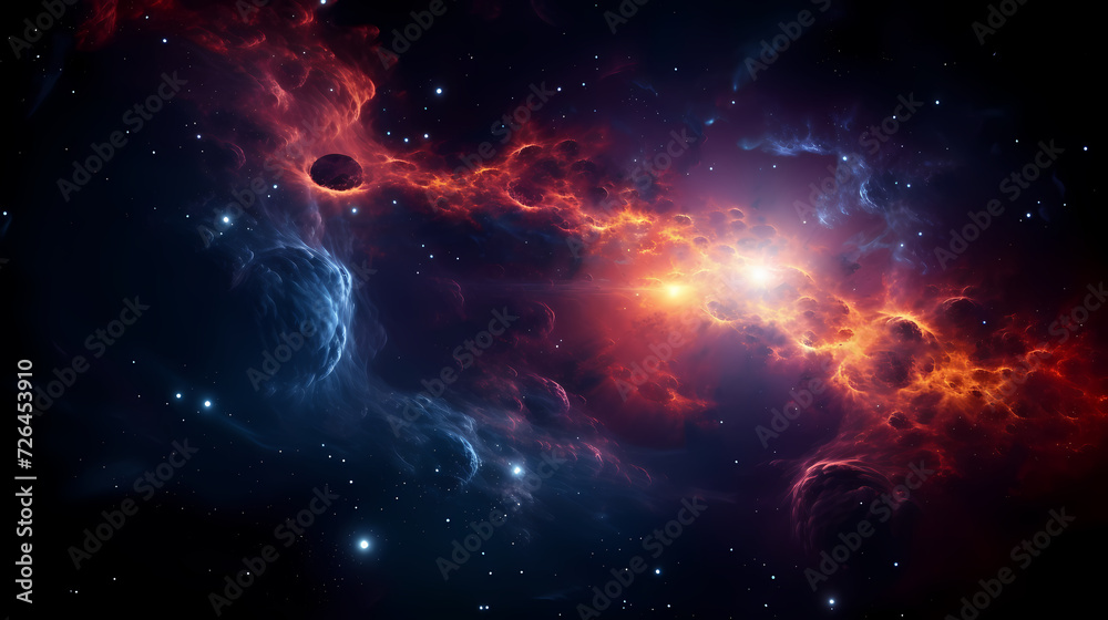 Space galaxy background, 3D illustration of nebulae in the universe Space galaxy background, 3D illustration of nebulae in the universe