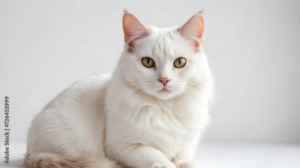 a cat on a white background of a postcard with a place for text. for greeting cards
