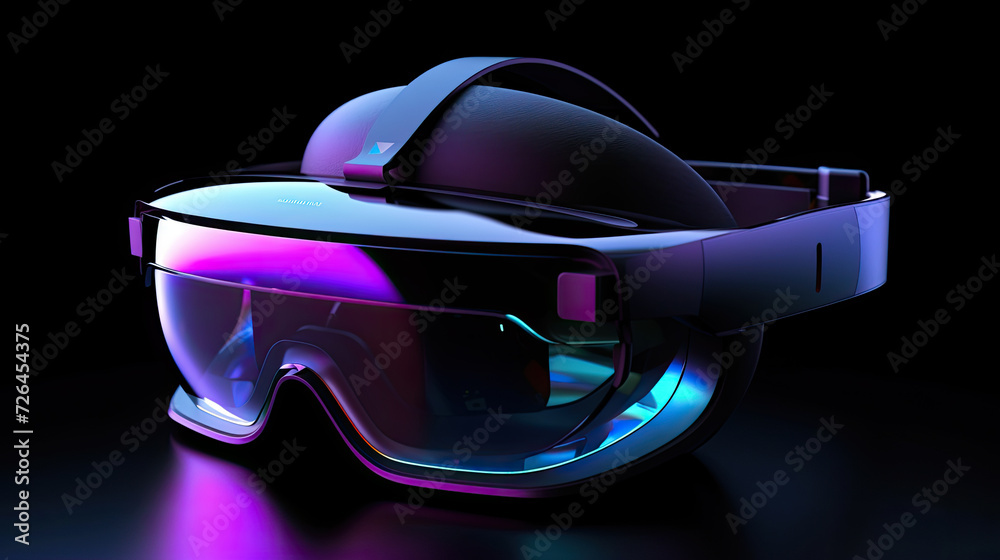 Virtual Reality Goggles on a Black Background - Generative AI Virtual Reality Goggles on a Black Background - Generative AI