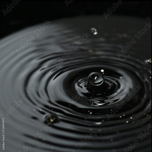 High-Speed Photography of a Single Water Droplet Creating Concentric Ripples on a Smooth Water Surface