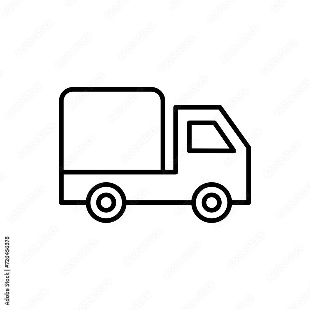Truck outline icons, minimalist vector illustration ,simple transparent graphic element .Isolated on white background