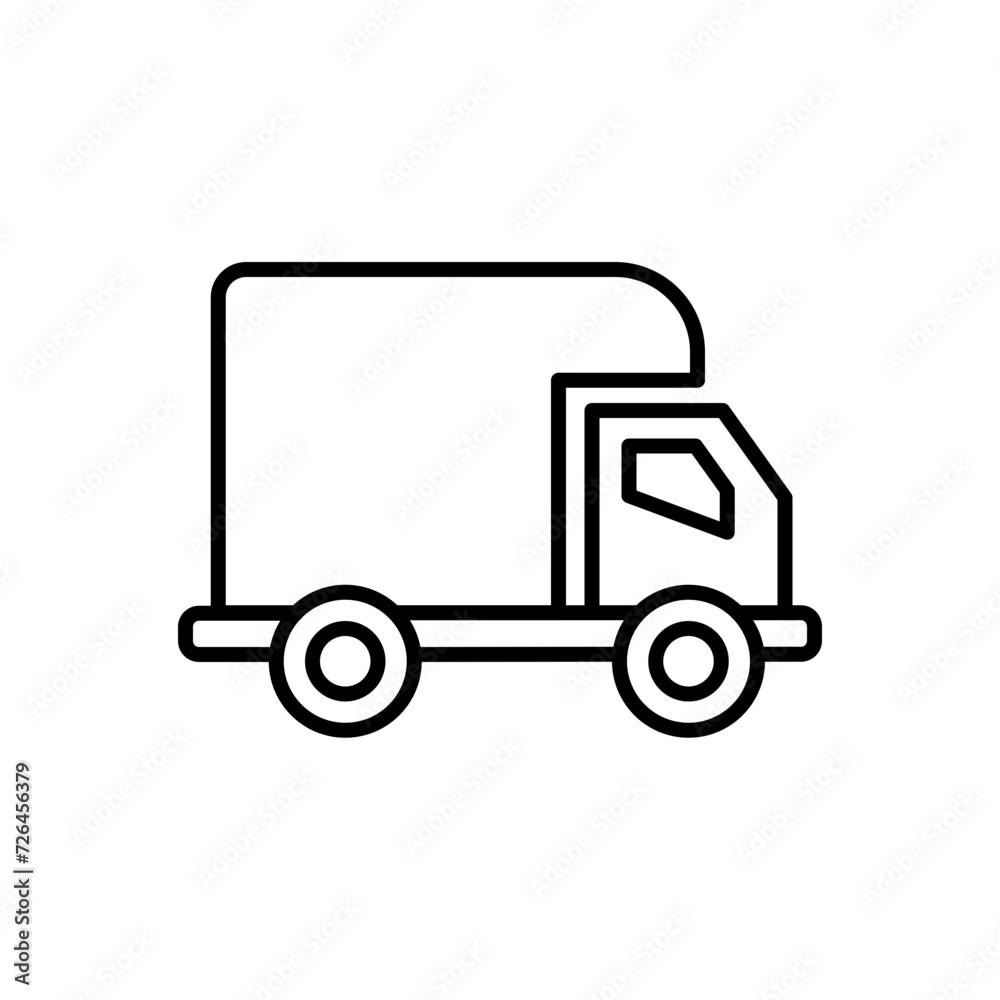Truck outline icons, minimalist vector illustration ,simple transparent graphic element .Isolated on white background