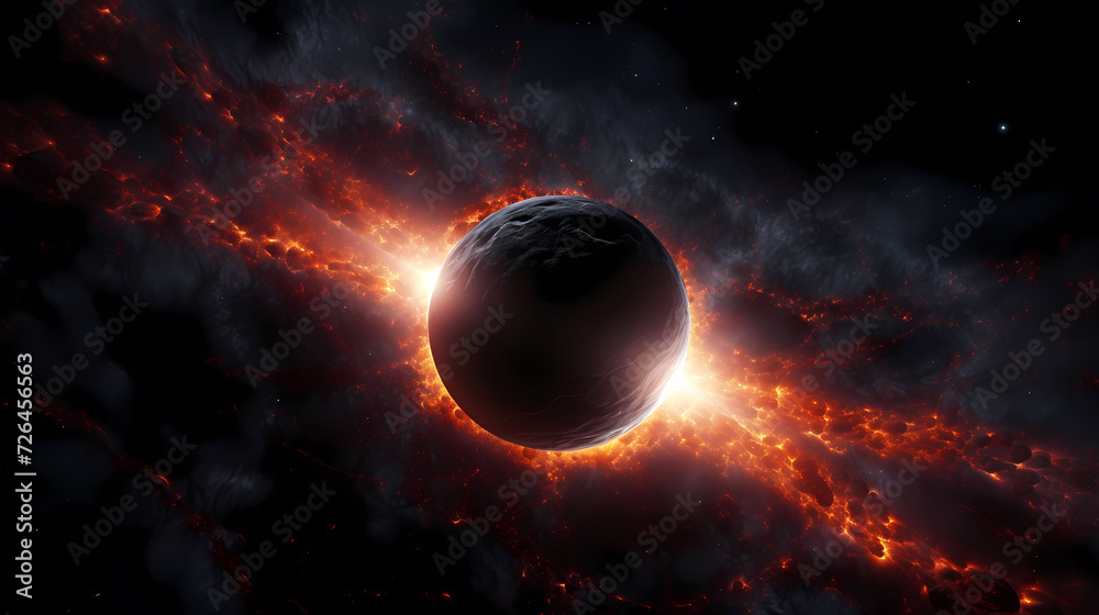 Naklejka premium Space galaxy background, 3D illustration of nebulae in the universe