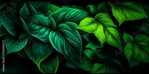 green foliage texture. Generative AI.