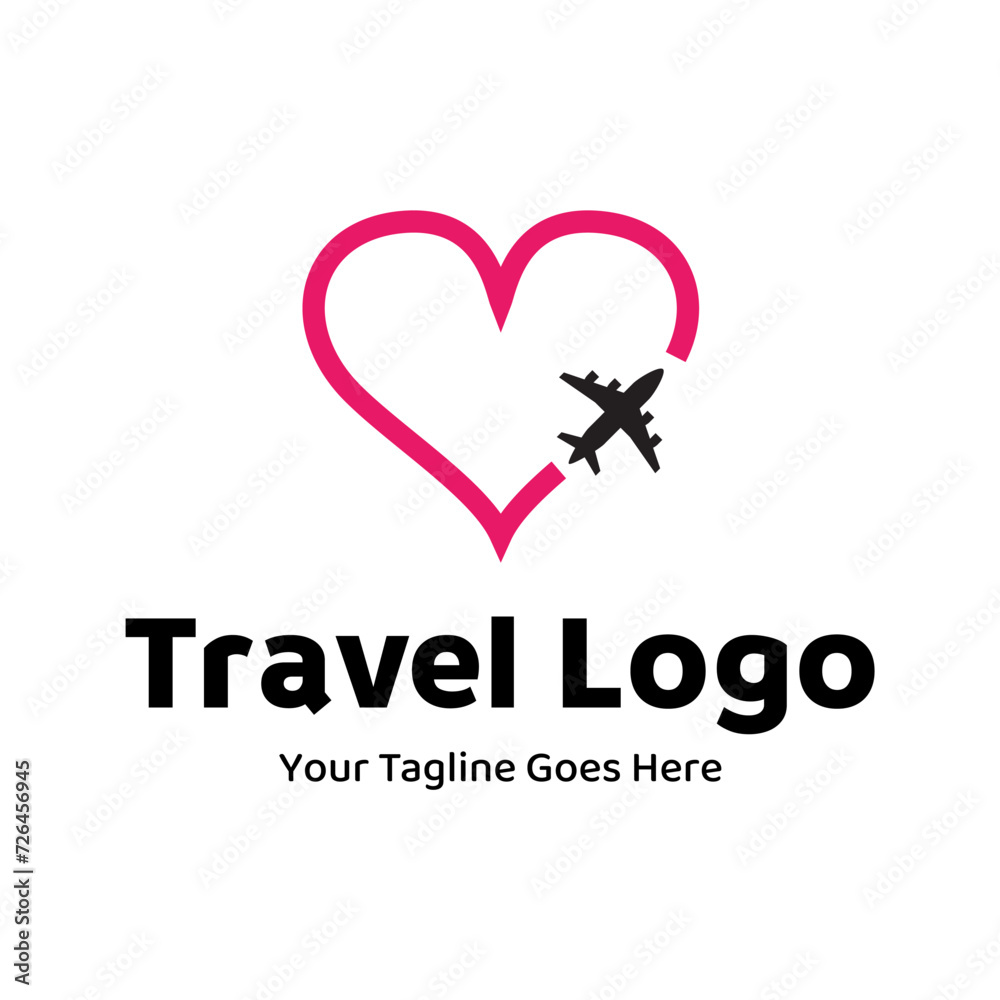 Travel Love Logo, Editable Vector Logo Template Vector. Love Trip Travel Logo Design Template Travel Love Logo, Editable Vector Logo Template Vector. Love Trip Travel Logo Design Template