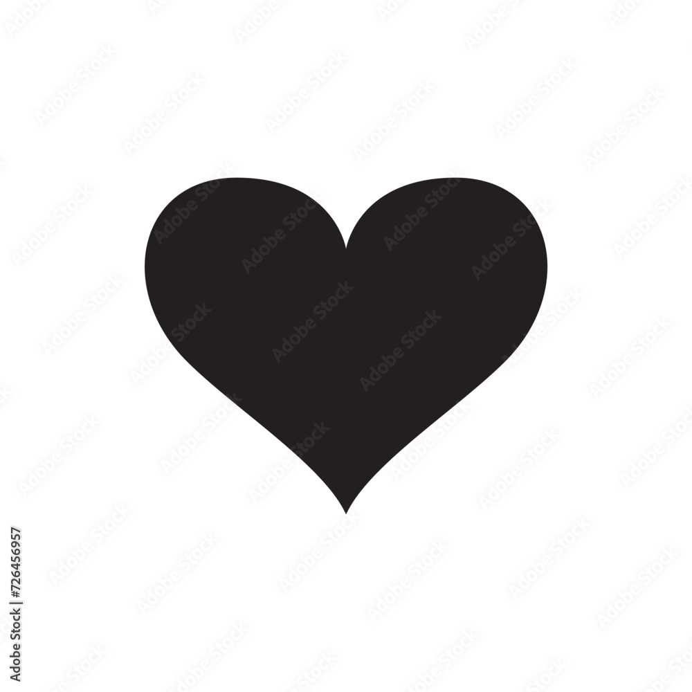 Heart icon. Isolated over white background. Love symbol. Heart icon. Isolated over white background. Love symbol.