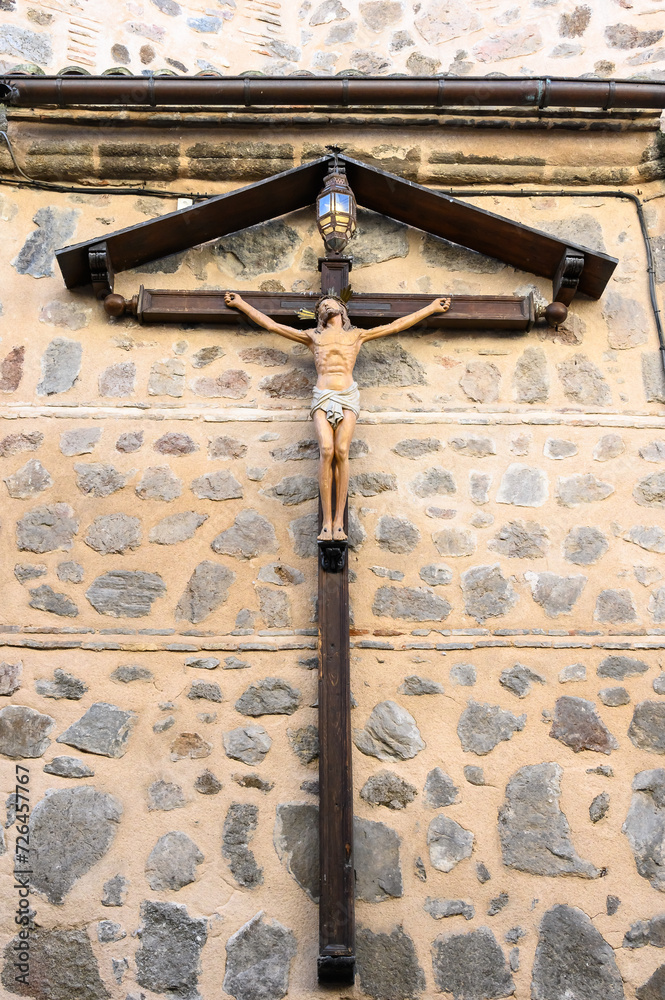 Catholic Symbol Of Crucified Jesus Christ In A Medieval Church Toledo