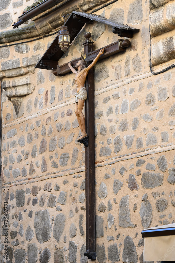 Catholic Symbol Of Crucified Jesus Christ In A Medieval Church Toledo