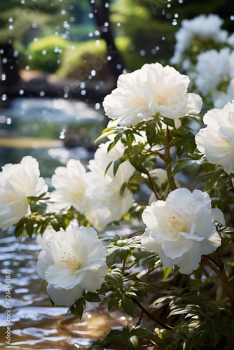 Japanese garden, flowers. White day. Mother's day © Aleksandr