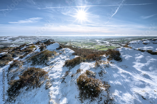 The Roaches, Staffordshire, UK. A rural Peak District winter landscape scene.