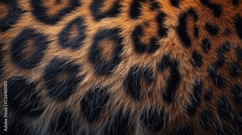 Close-Up Texture of Leopard Fur with Distinctive Spots.
